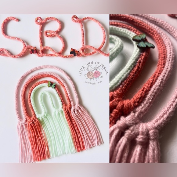 Hand made knitted custom name signs - Picture 4 of 7